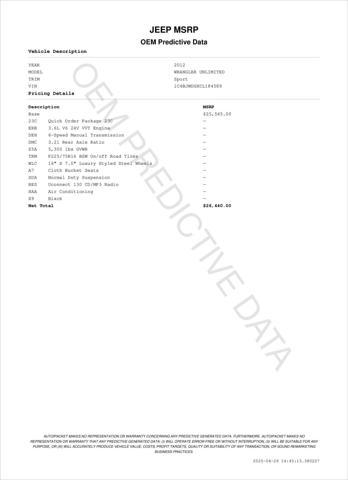 used 2012 Jeep Wrangler Unlimited car, priced at $19,900
