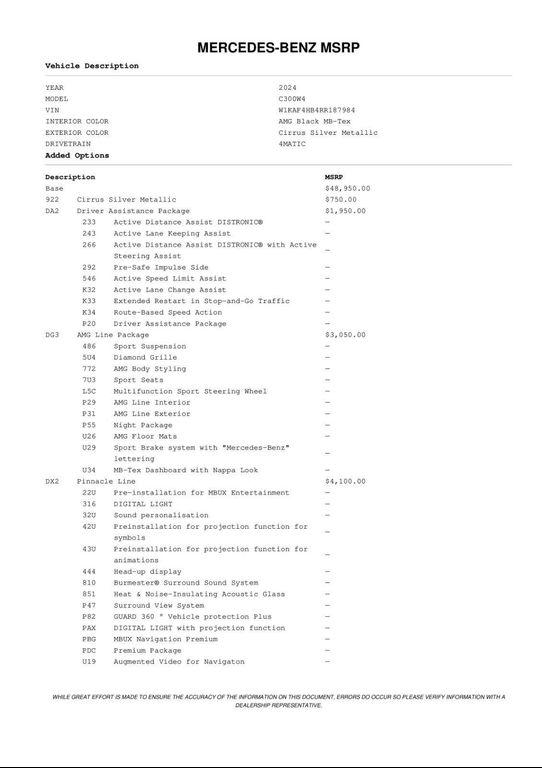 used 2024 Mercedes-Benz C-Class car, priced at $39,481