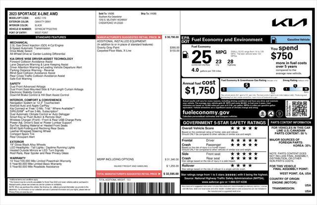 used 2023 Kia Sportage car, priced at $26,745