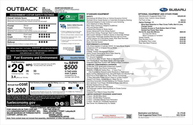 used 2022 Subaru Outback car, priced at $27,971