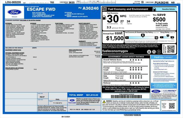 used 2023 Ford Escape car, priced at $23,971