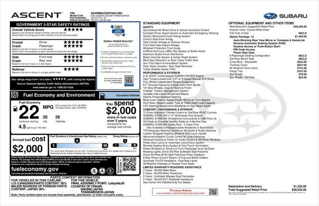 used 2023 Subaru Ascent car, priced at $35,271