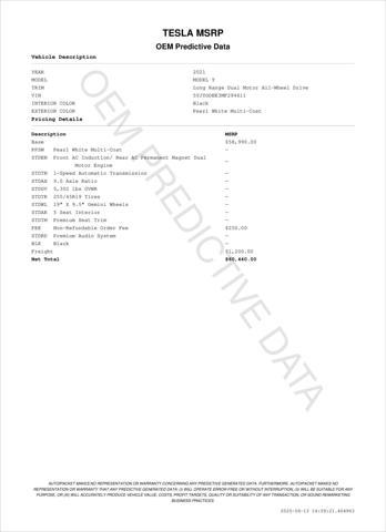 used 2021 Tesla Model Y car, priced at $29,585