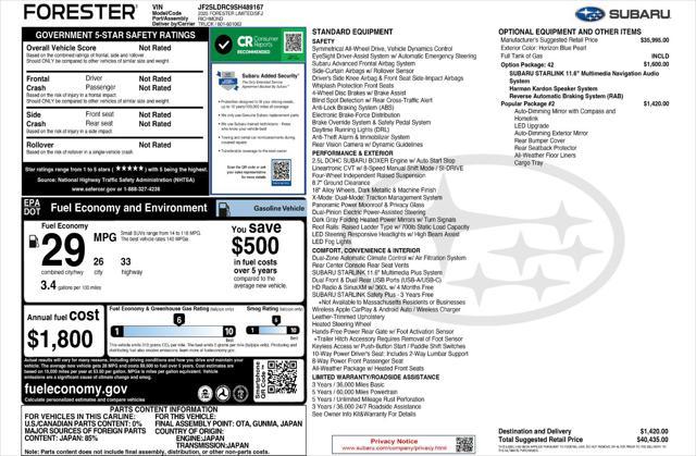 new 2025 Subaru Forester car, priced at $39,760