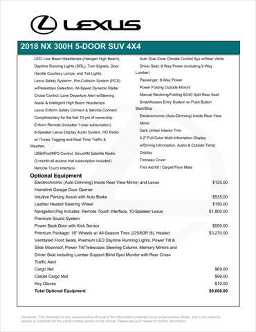 used 2018 Lexus NX 300h car, priced at $24,278