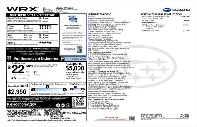 used 2024 Subaru WRX car, priced at $33,947
