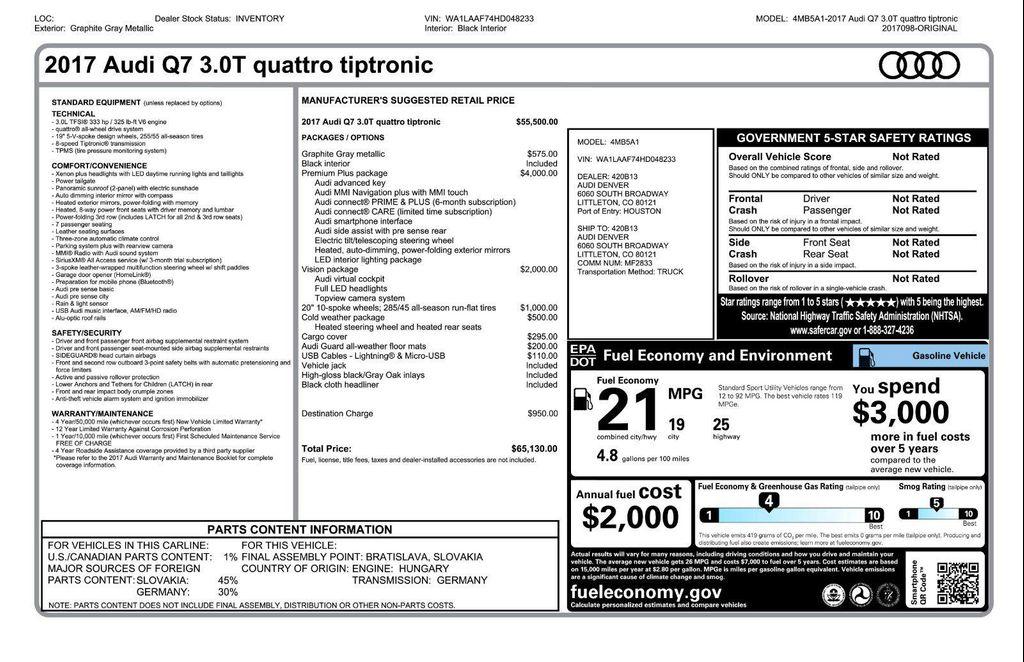 used 2017 Audi Q7 car, priced at $16,971