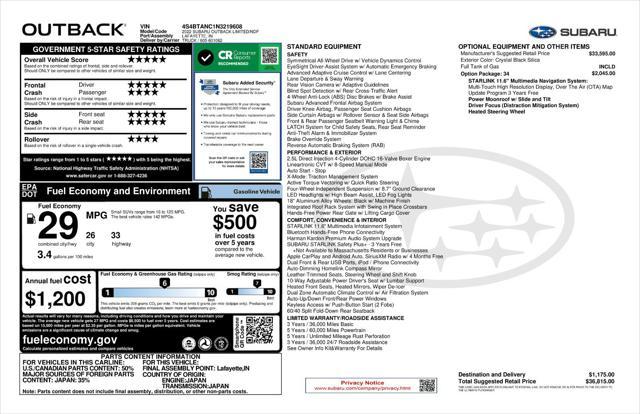 used 2022 Subaru Outback car, priced at $27,262