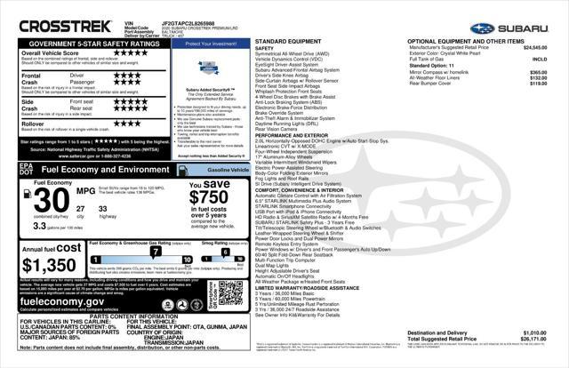 used 2020 Subaru Crosstrek car, priced at $23,944