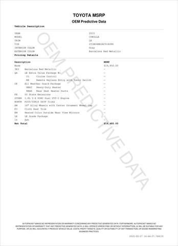 used 2010 Toyota Corolla car, priced at $9,400