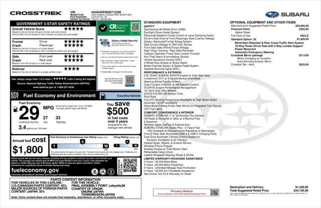 new 2025 Subaru Crosstrek car, priced at $32,995