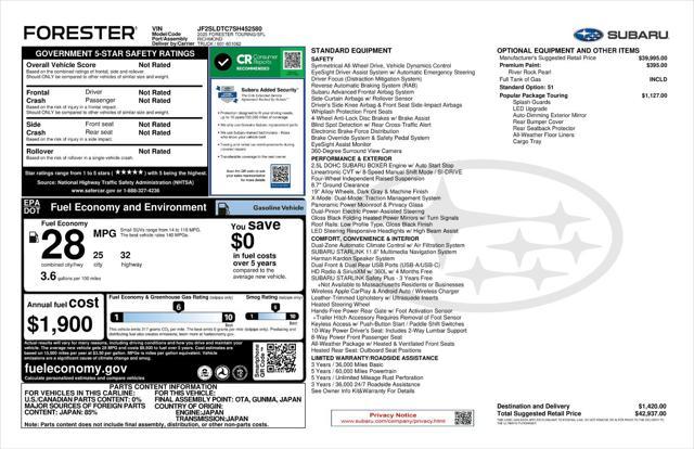 new 2025 Subaru Forester car, priced at $39,437