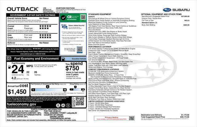 used 2022 Subaru Outback car, priced at $33,981