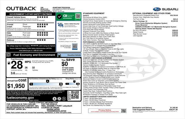 used 2024 Subaru Outback car, priced at $33,947
