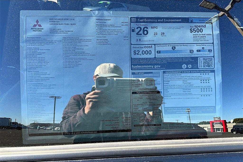 new 2025 Mitsubishi Outlander Sport car, priced at $26,998