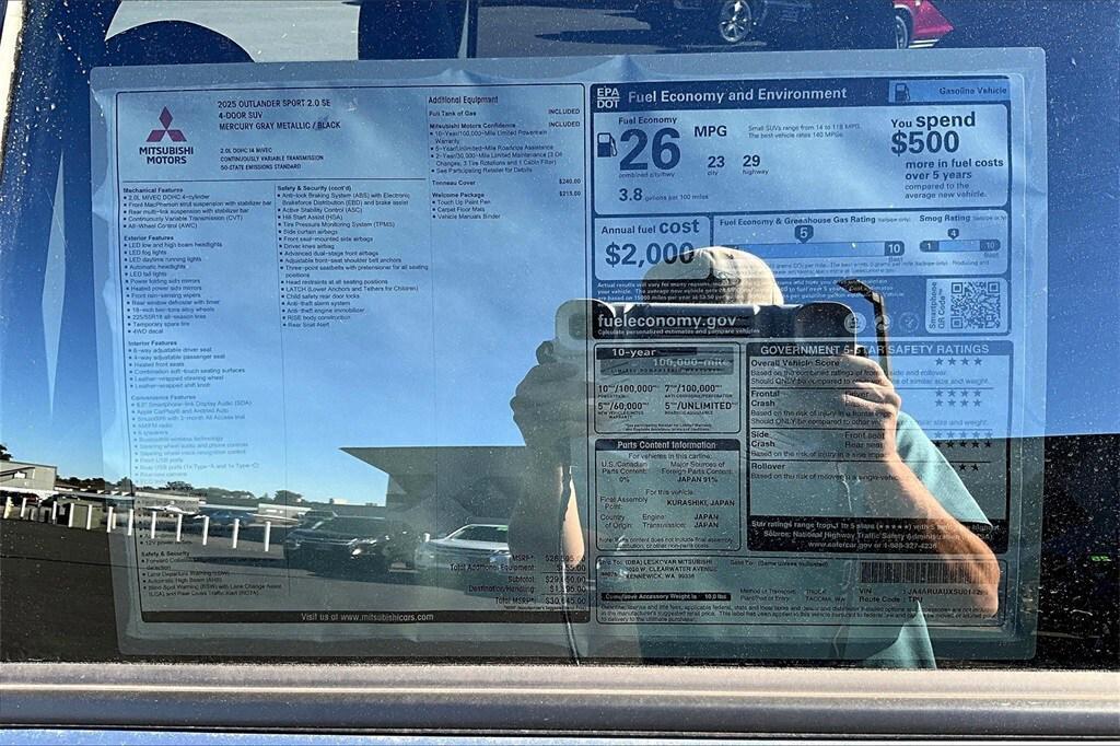 new 2025 Mitsubishi Outlander Sport car, priced at $26,998