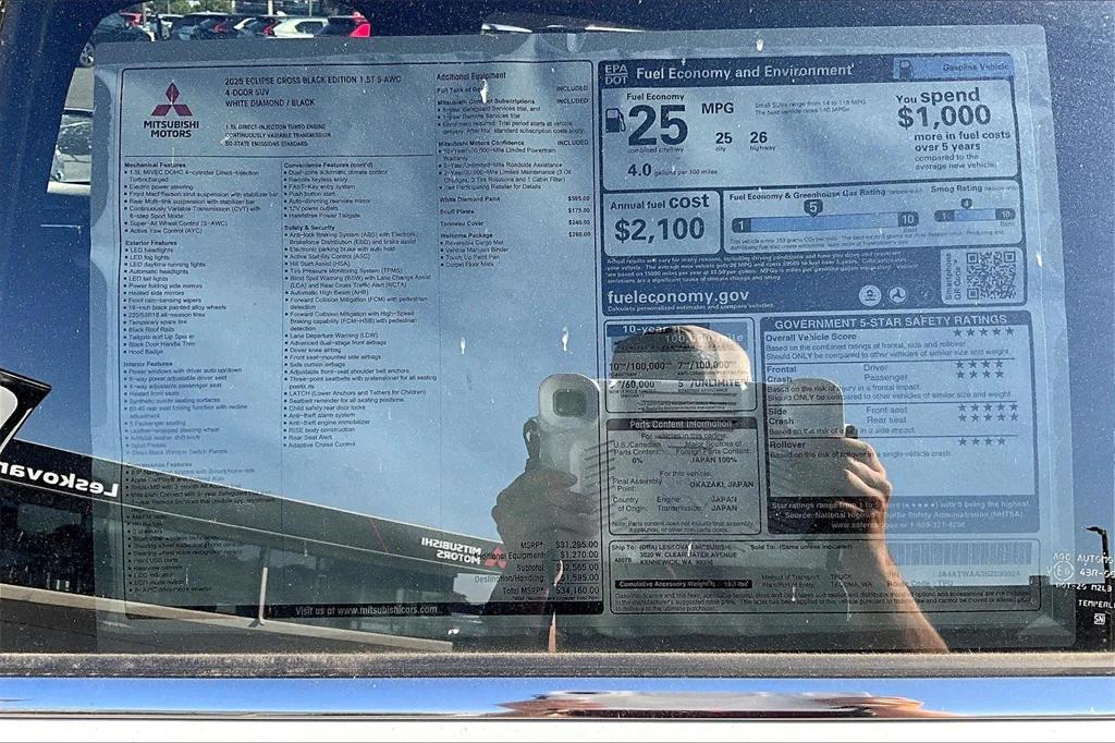 new 2025 Mitsubishi Eclipse Cross car, priced at $31,998