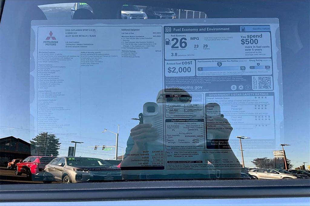 new 2025 Mitsubishi Outlander Sport car, priced at $23,998