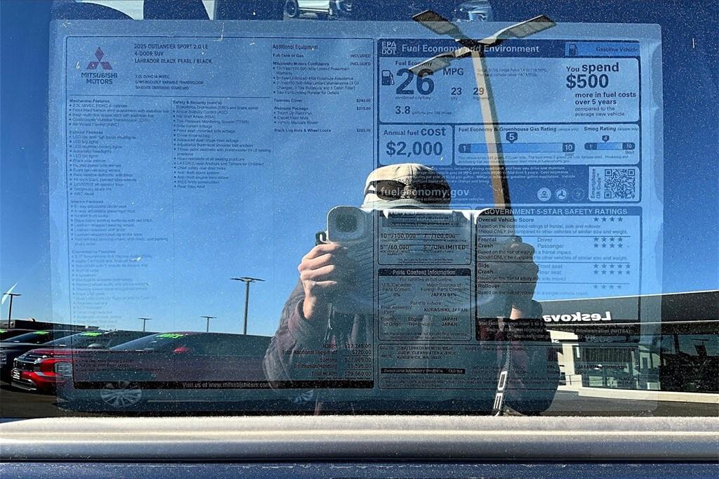 new 2025 Mitsubishi Outlander Sport car, priced at $25,998