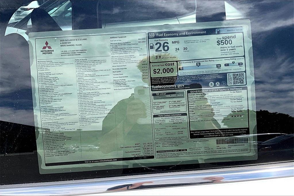 new 2025 Mitsubishi Outlander car, priced at $33,998