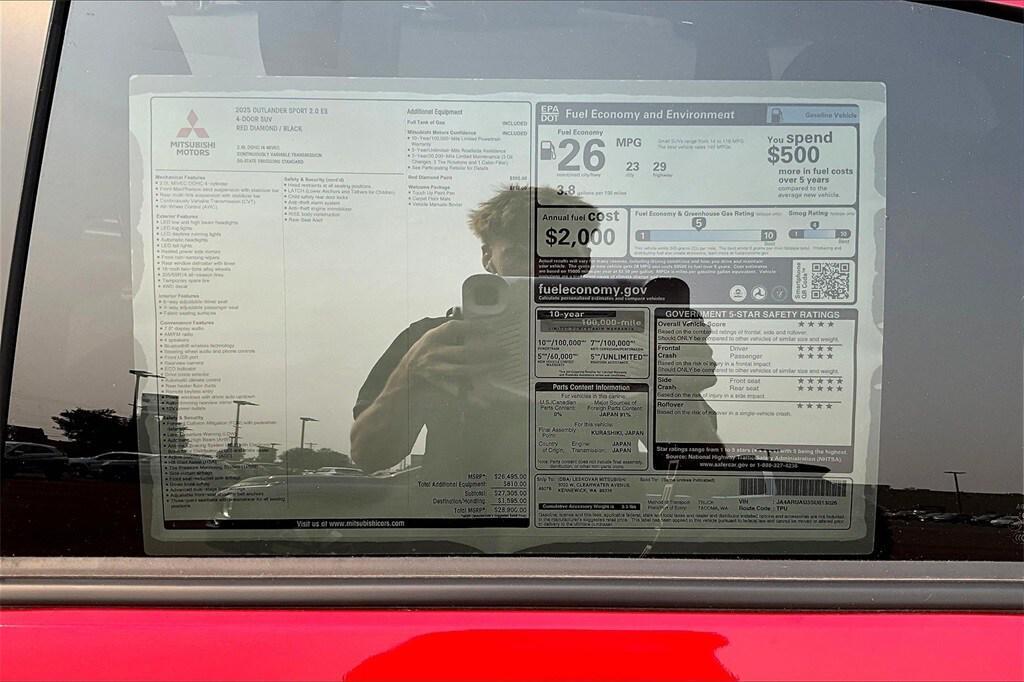 new 2025 Mitsubishi Outlander Sport car, priced at $23,998