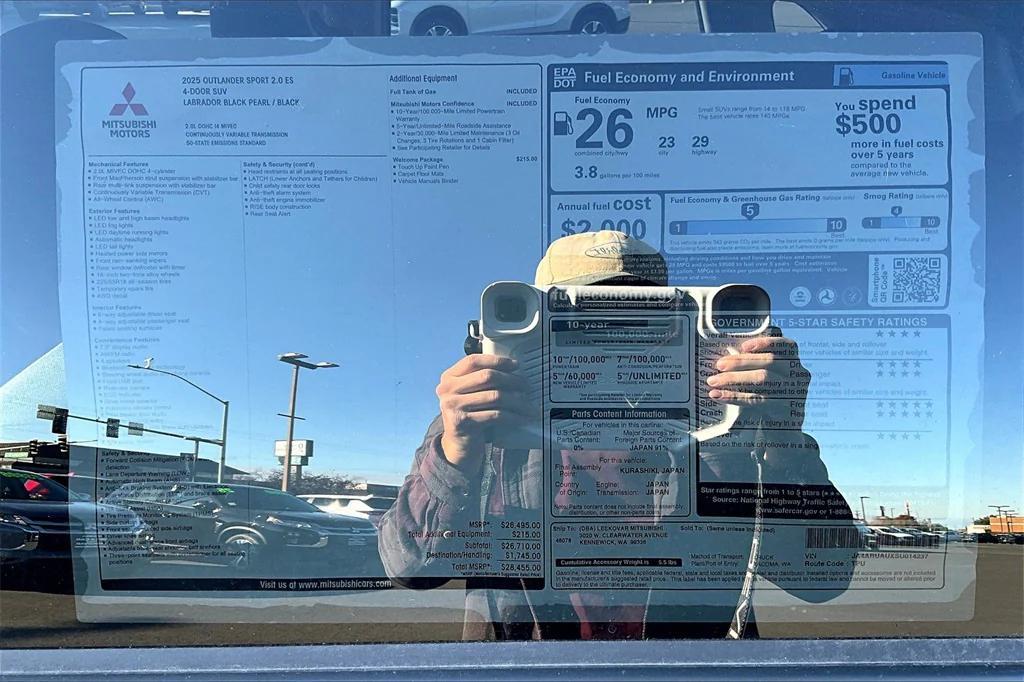 new 2025 Mitsubishi Outlander Sport car, priced at $23,998