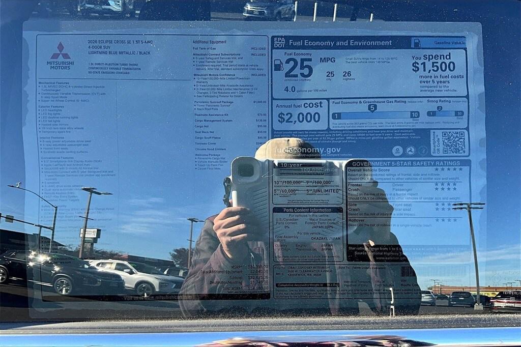 new 2026 Mitsubishi Eclipse Cross car, priced at $30,998