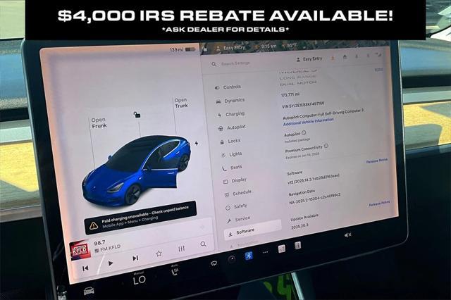 used 2019 Tesla Model 3 car, priced at $14,998
