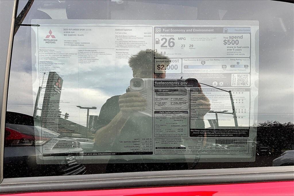 new 2025 Mitsubishi Outlander Sport car, priced at $23,998