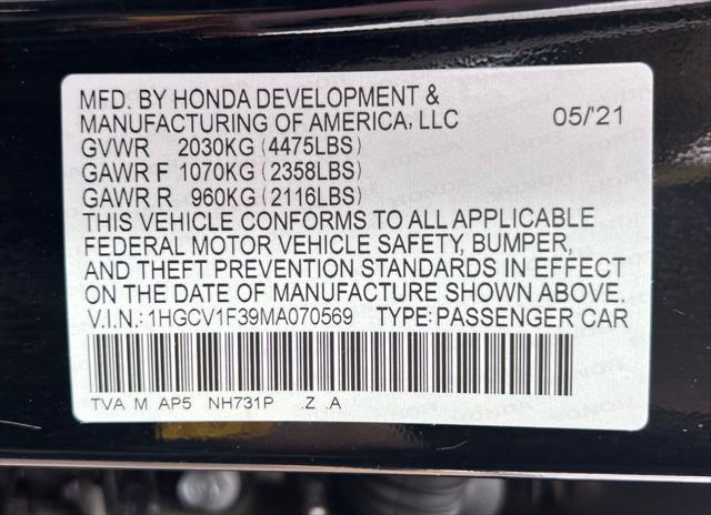 used 2021 Honda Accord car, priced at $25,950