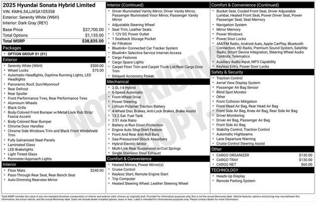 used 2025 Hyundai Sonata Hybrid car, priced at $34,200