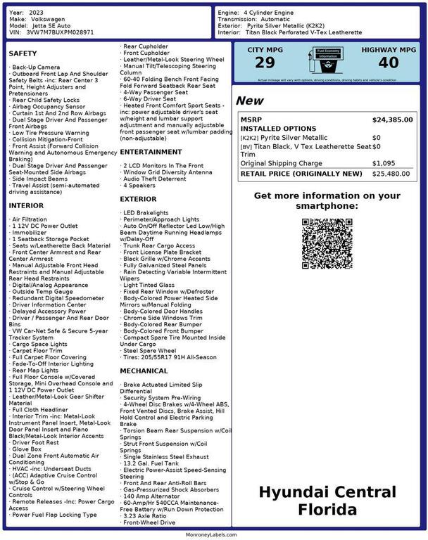 used 2023 Volkswagen Jetta car, priced at $19,500