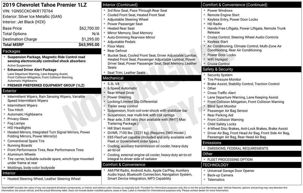 used 2019 Chevrolet Tahoe car, priced at $23,000