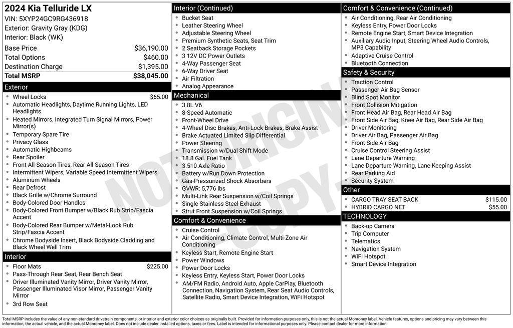 used 2024 Kia Telluride car, priced at $28,500