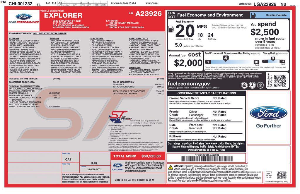 used 2020 Ford Explorer car, priced at $27,500