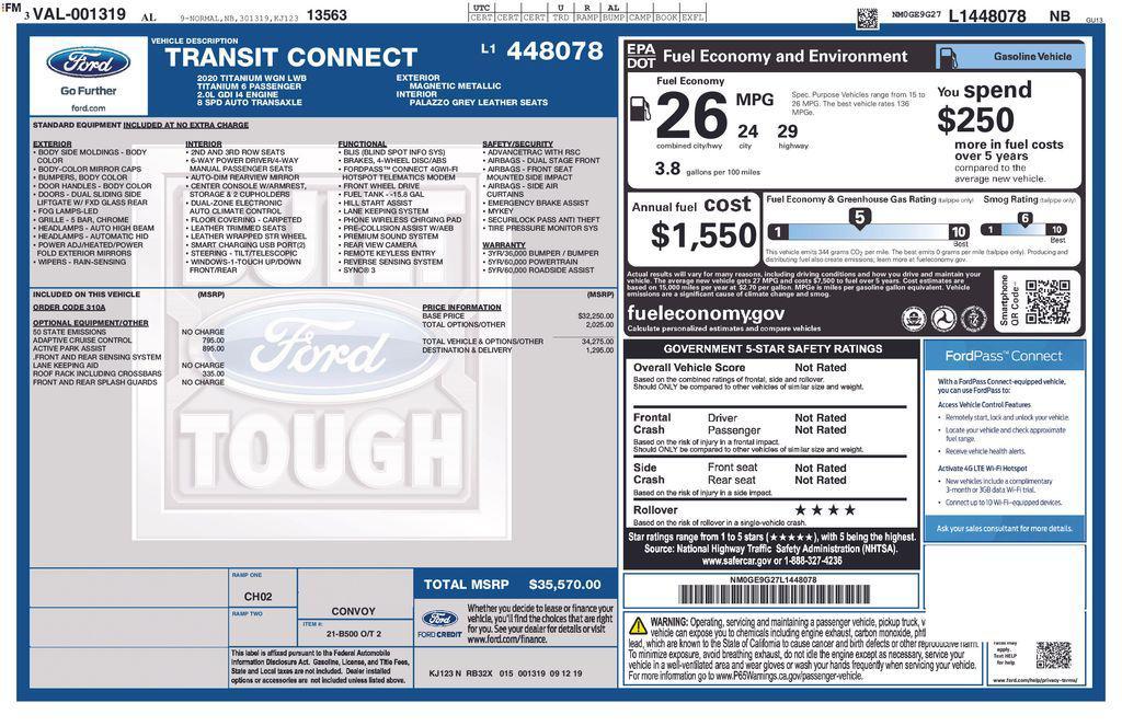 used 2020 Ford Transit Connect car, priced at $24,500
