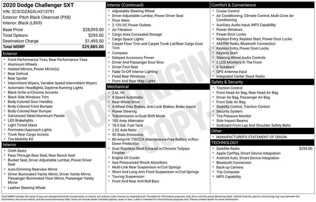 used 2020 Dodge Challenger car, priced at $15,900