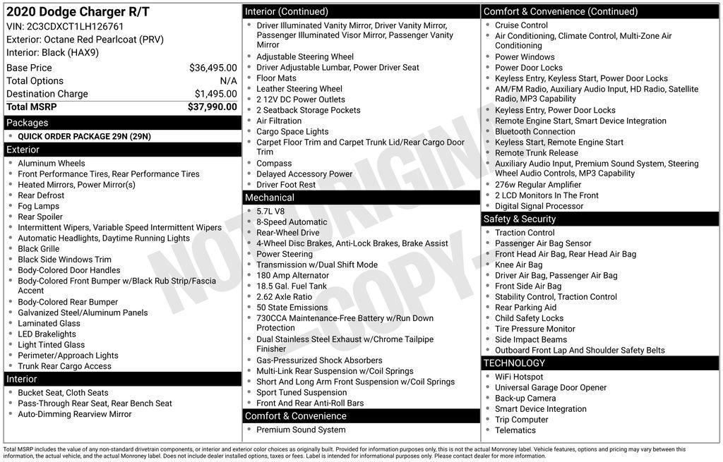 used 2020 Dodge Charger car, priced at $26,500