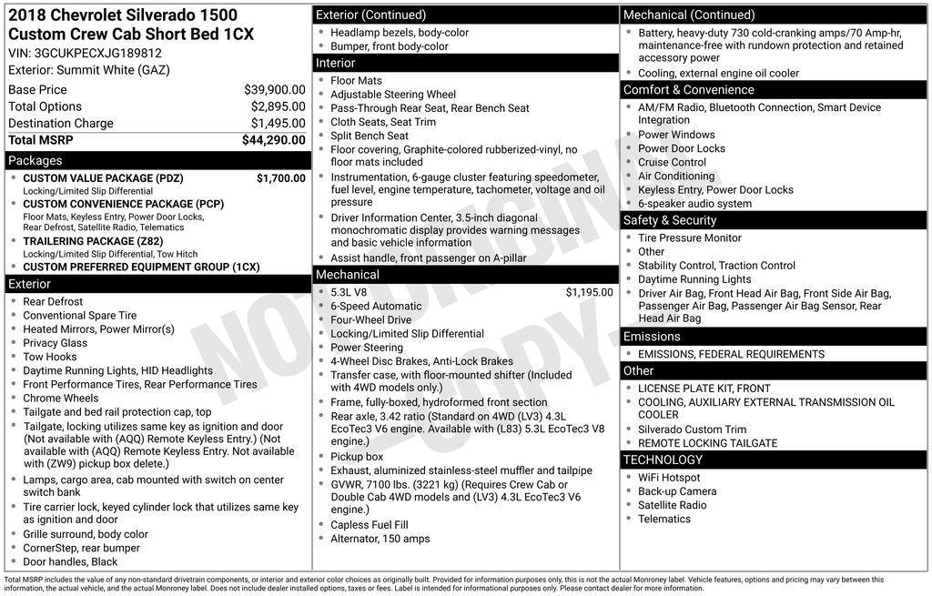 used 2018 Chevrolet Silverado 1500 car, priced at $14,000