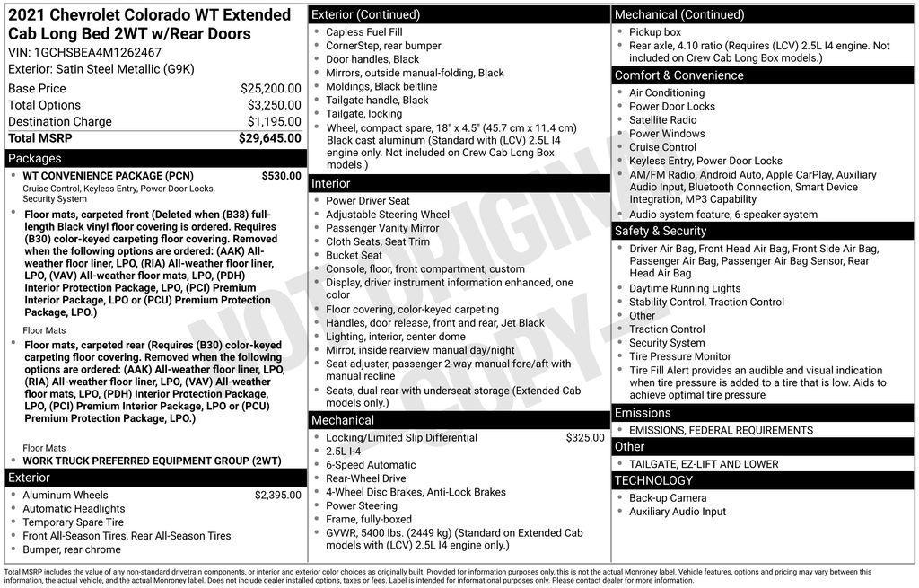 used 2021 Chevrolet Colorado car, priced at $12,570