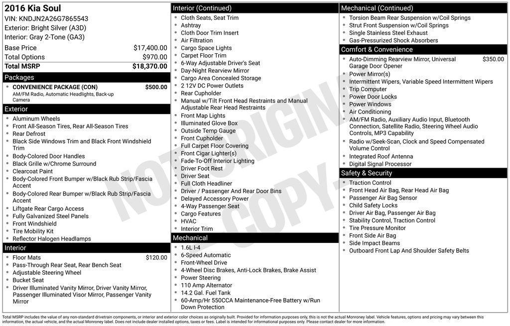 used 2016 Kia Soul car, priced at $10,400