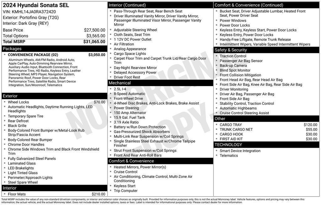 used 2024 Hyundai Sonata car, priced at $22,300