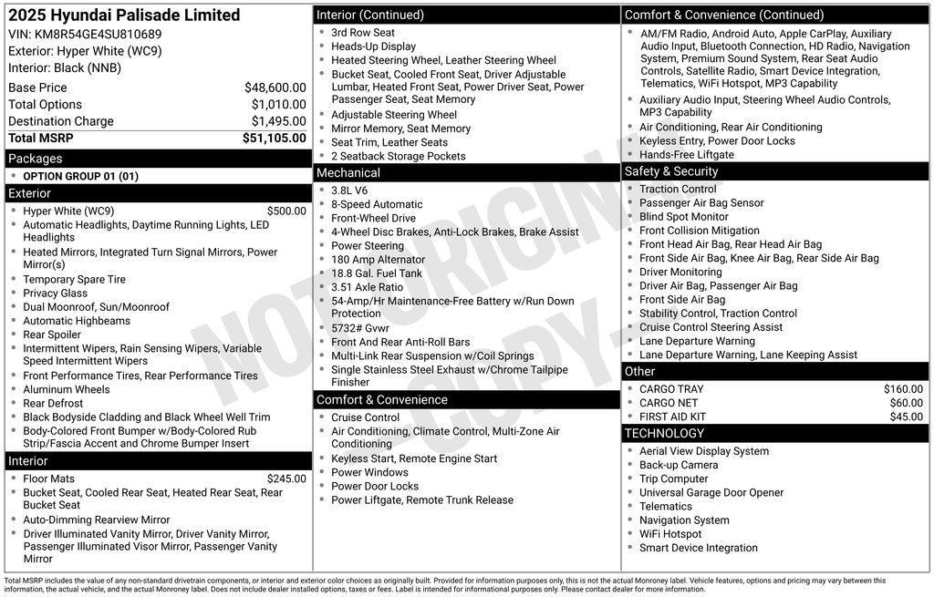 used 2025 Hyundai Palisade car, priced at $41,000