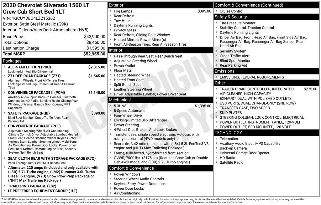 used 2020 Chevrolet Silverado 1500 car, priced at $26,900