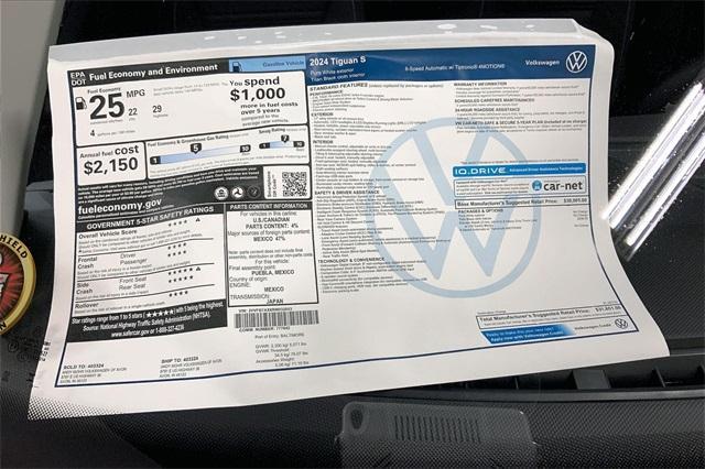 new 2024 Volkswagen Tiguan car, priced at $30,649