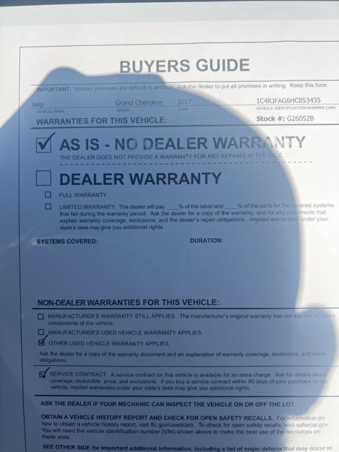 used 2017 Jeep Grand Cherokee car, priced at $15,377