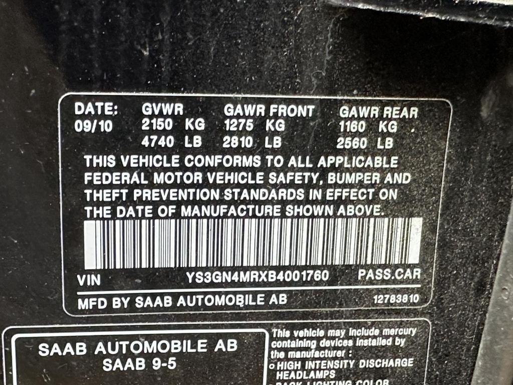 used 2011 Saab 9-5 car, priced at $7,995