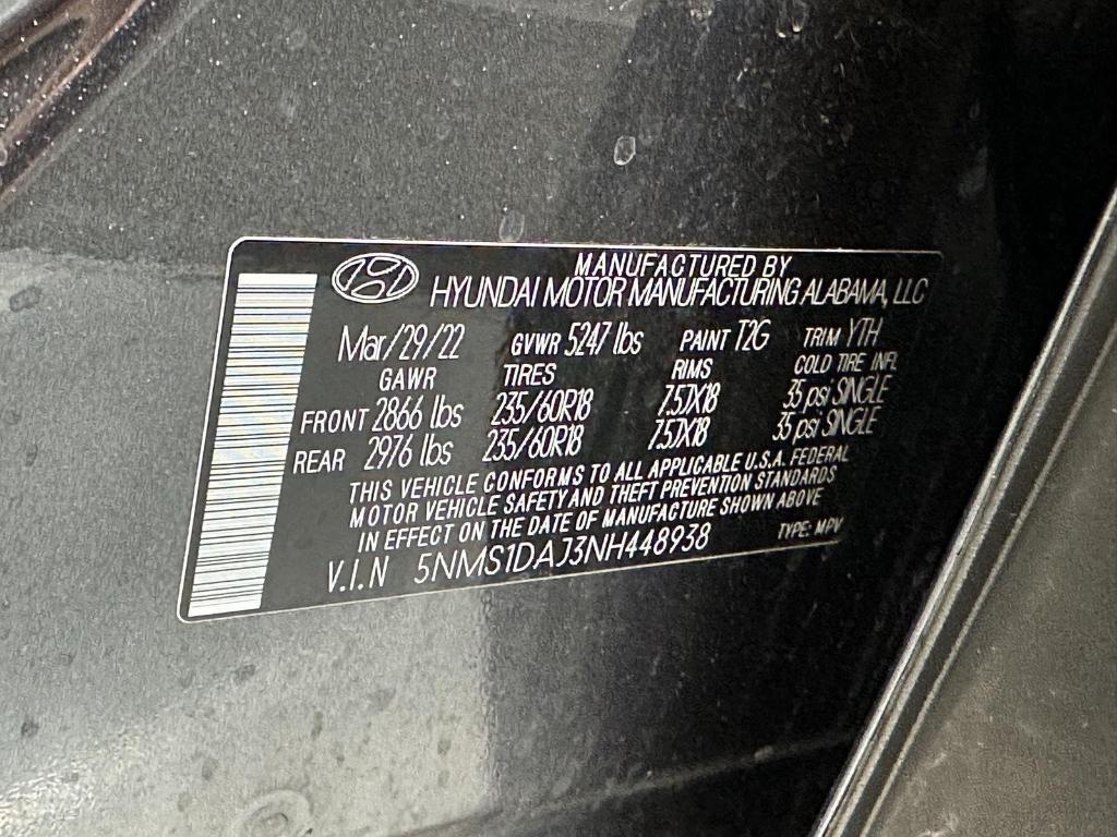 used 2022 Hyundai Santa Fe car, priced at $21,995