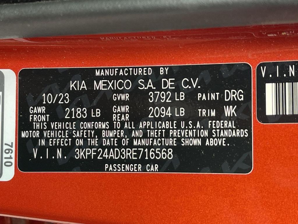 used 2024 Kia Forte car, priced at $18,995