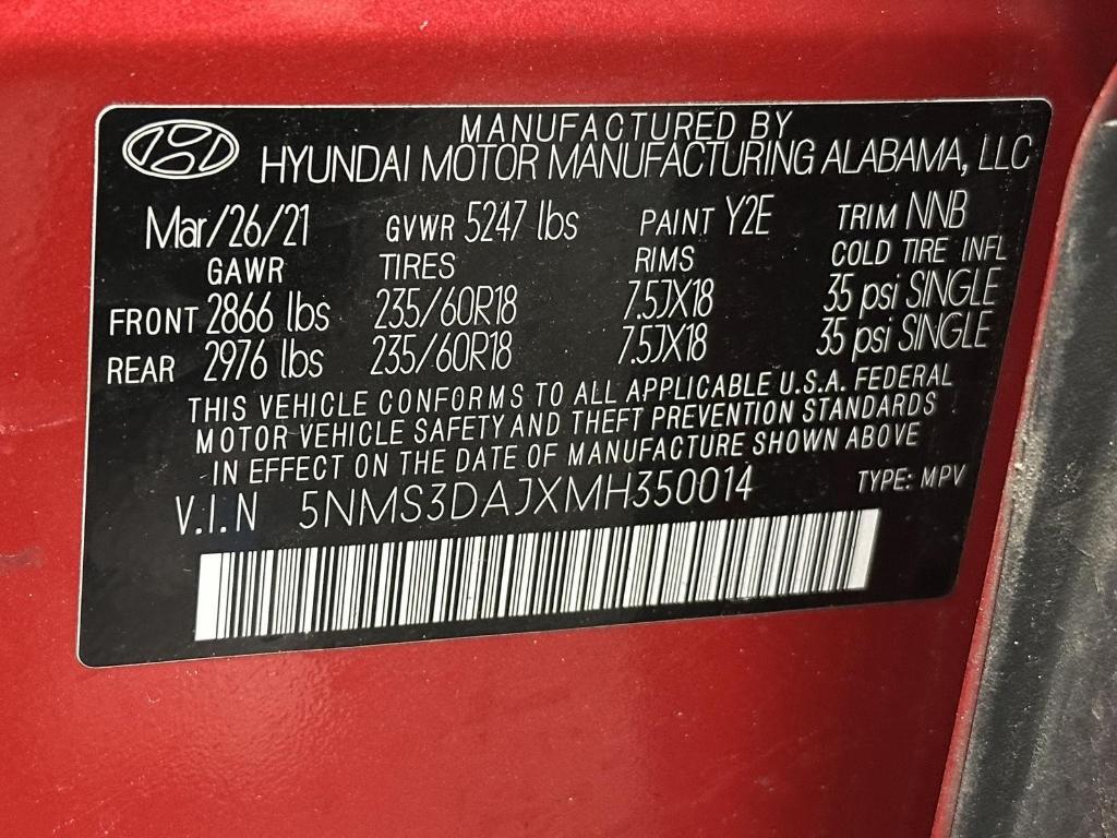 used 2021 Hyundai Santa Fe car, priced at $16,795